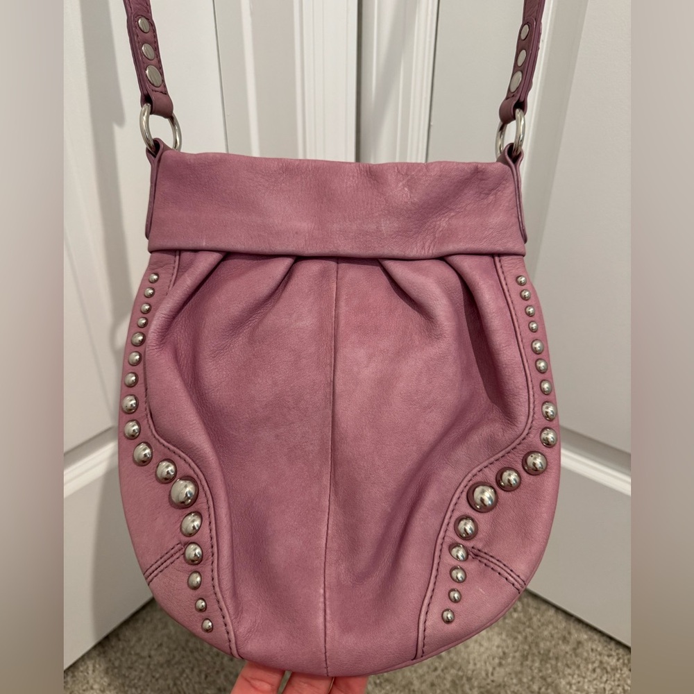 B. Makowsky Pink and Silver Studded Handbag